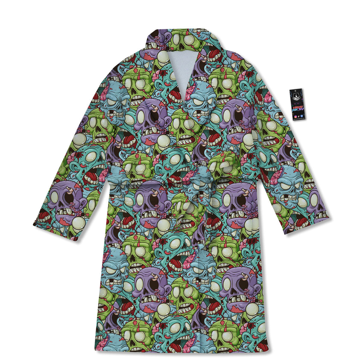 Zombie Bloody Print Pattern Bathrobe-grizzshop