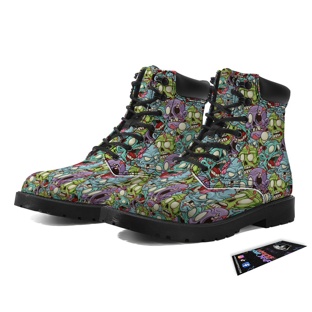 Zombie Bloody Print Pattern Boots-grizzshop