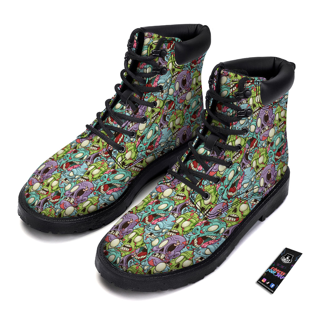 Zombie Bloody Print Pattern Boots-grizzshop