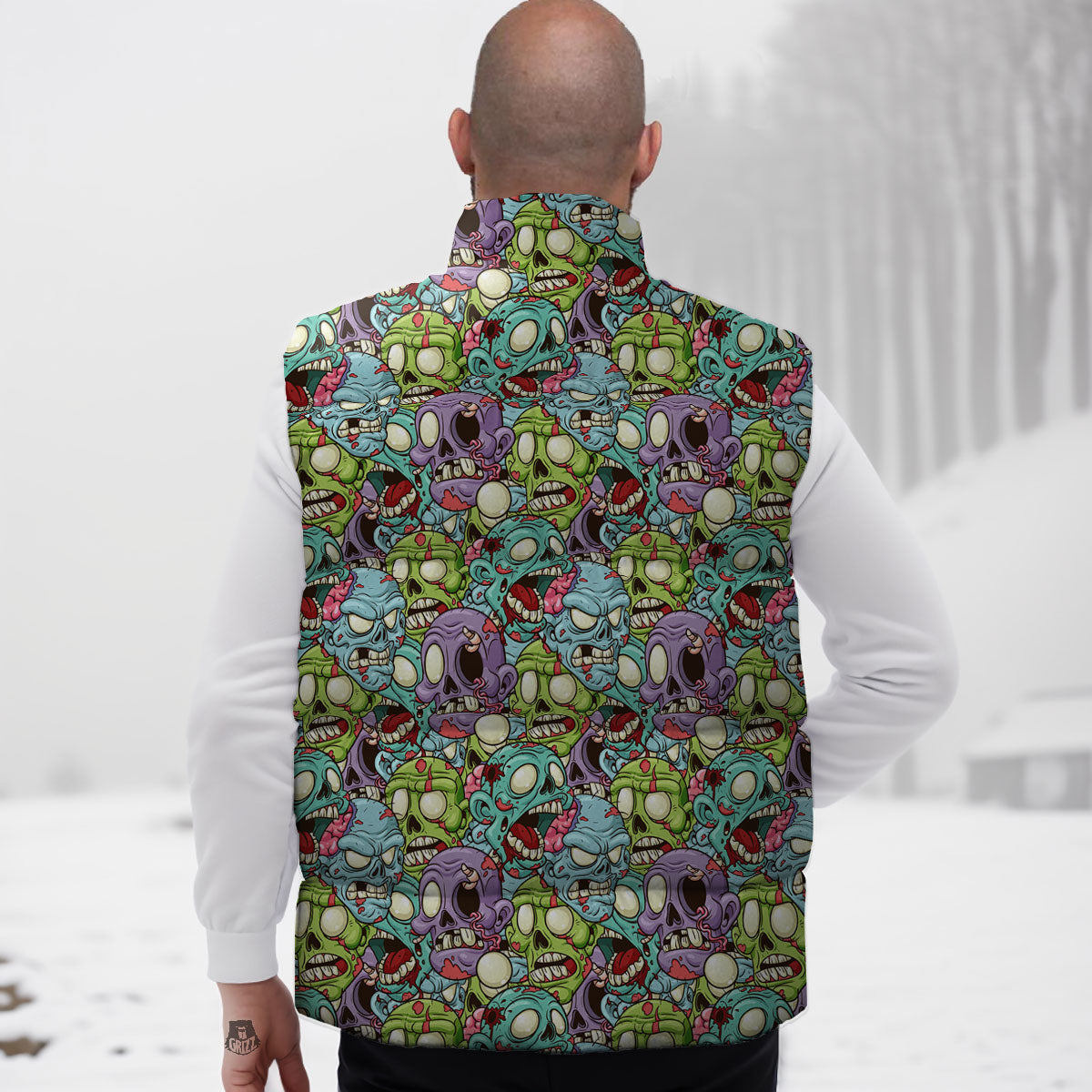 Zombie Bloody Print Pattern Down Vest