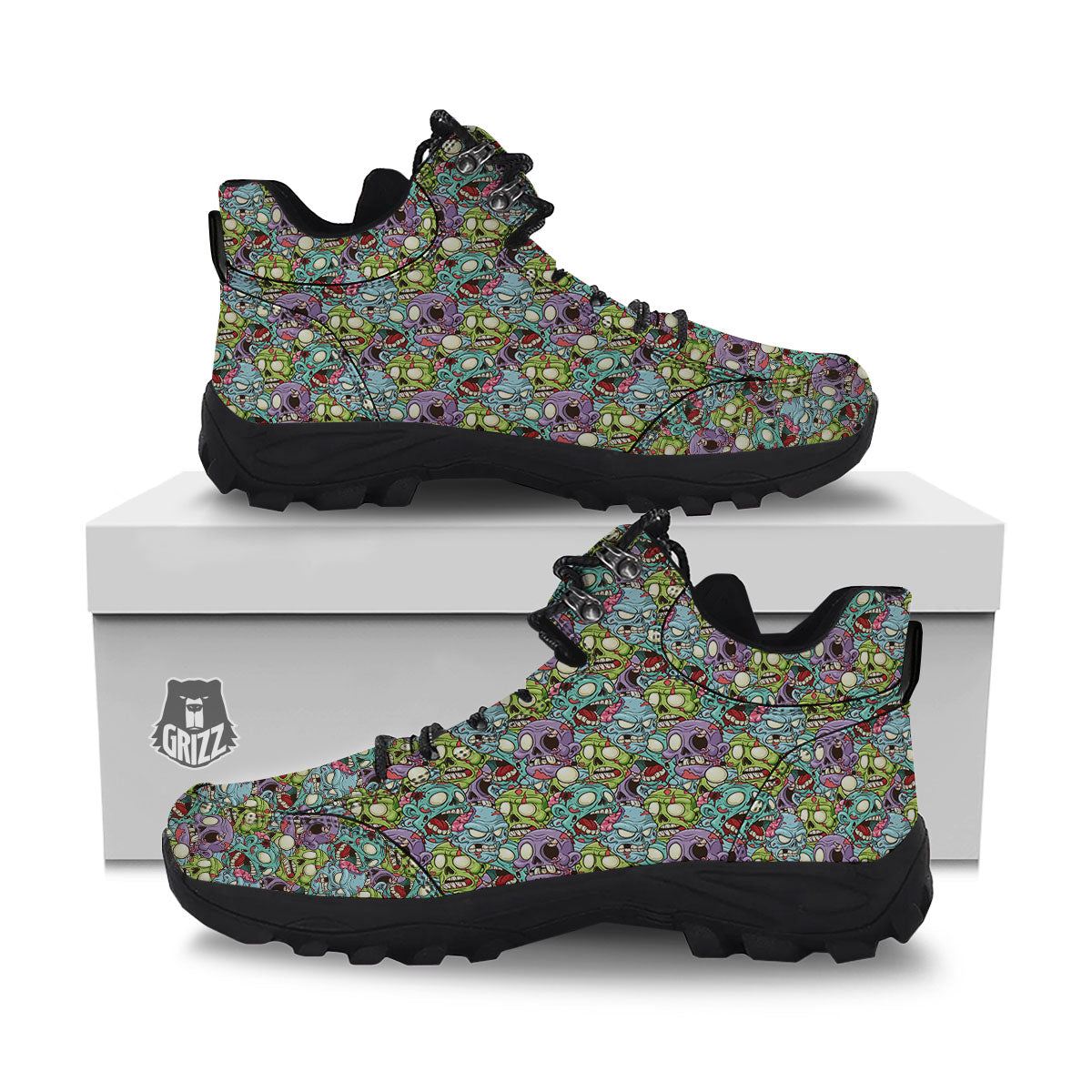 Zombie Bloody Print Pattern Hiking Shoes-grizzshop