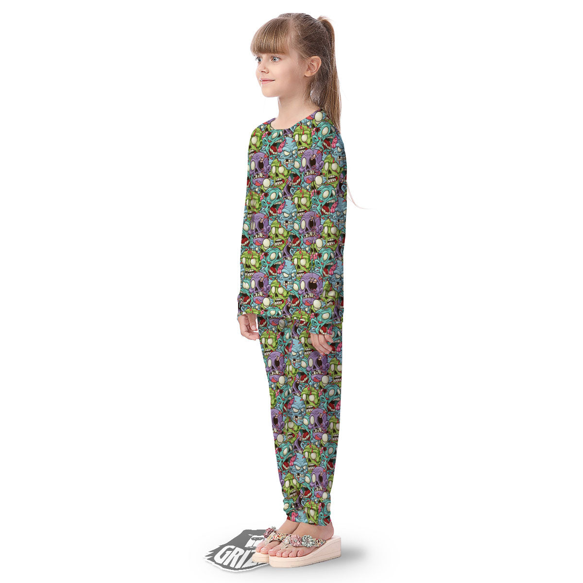 Zombie Bloody Print Pattern Kid's Pajamas-grizzshop