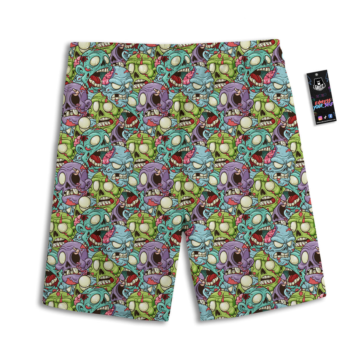 Zombie Bloody Print Pattern Men's Athletic Shorts