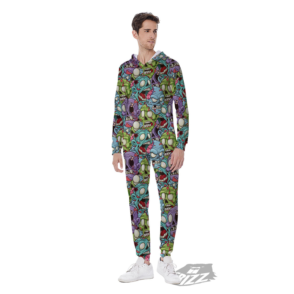 Zombie Bloody Print Pattern Men's Jumpsuit-grizzshop