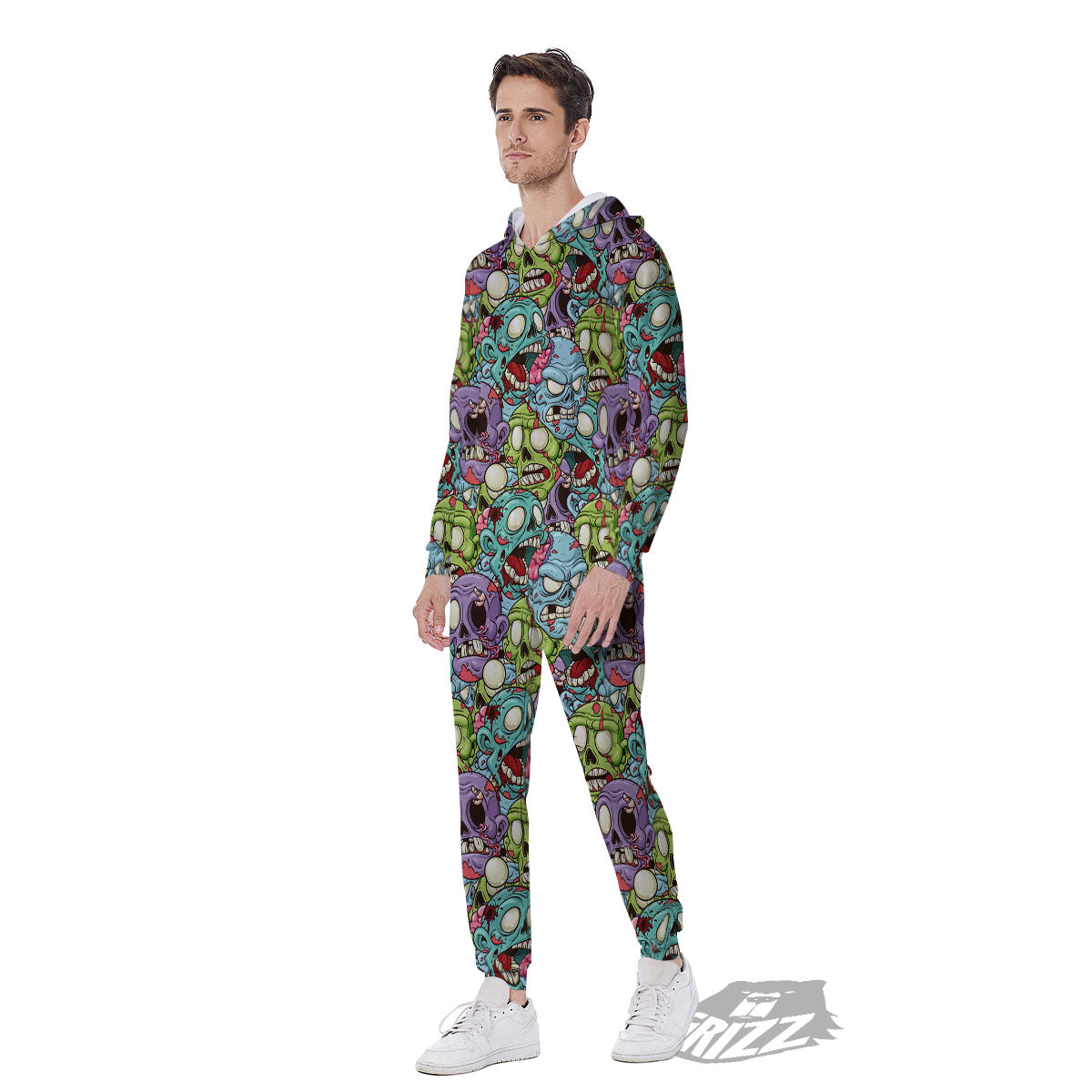 Zombie Bloody Print Pattern Men's Jumpsuit-grizzshop