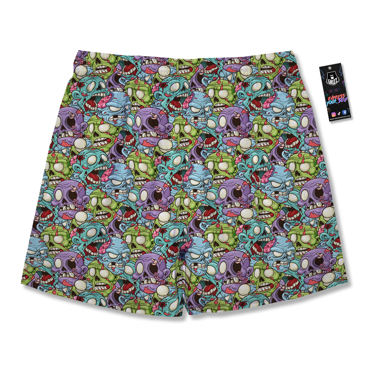 Zombie Bloody Print Pattern Men's Running Shorts-grizzshop