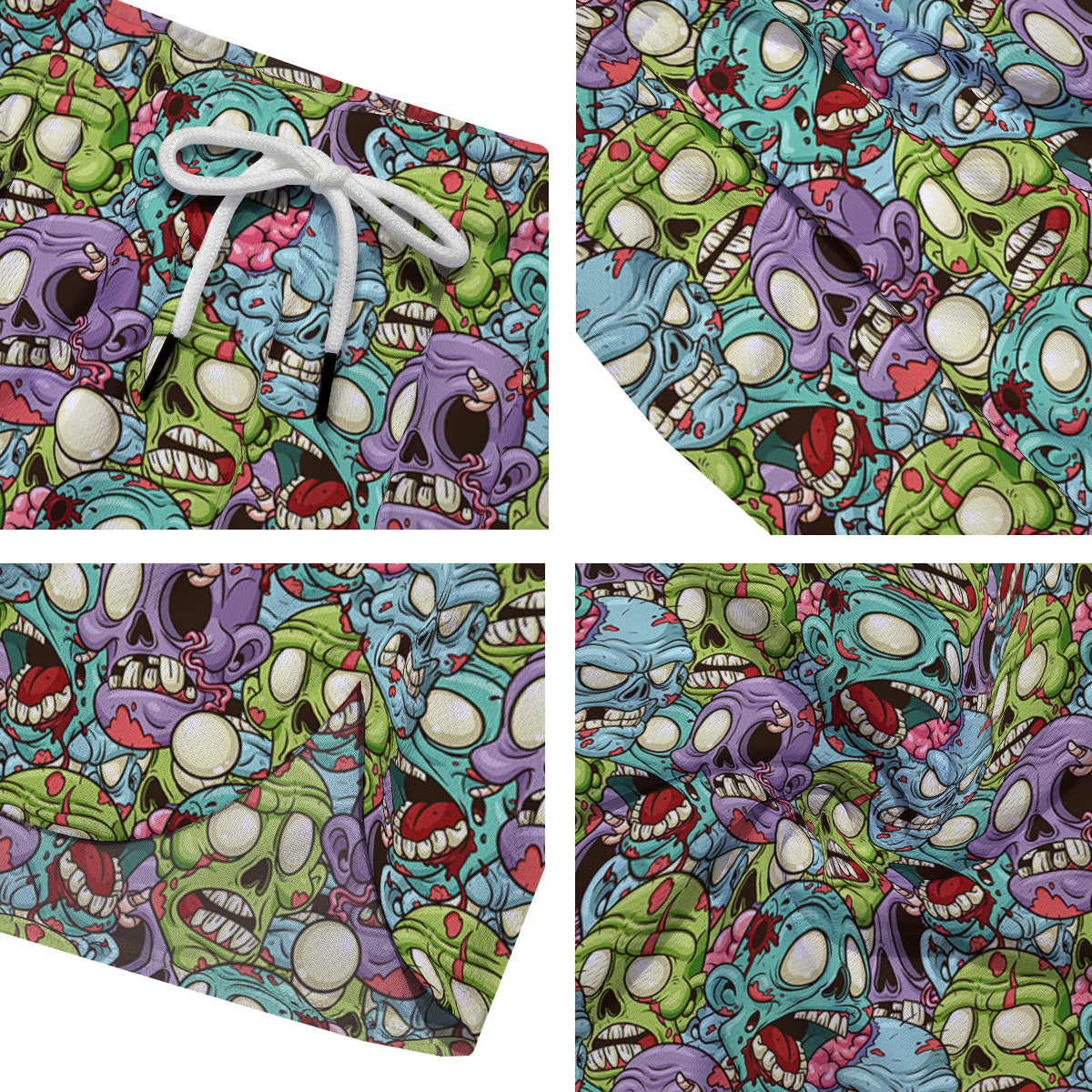 Zombie Bloody Print Pattern Men's Running Shorts-grizzshop