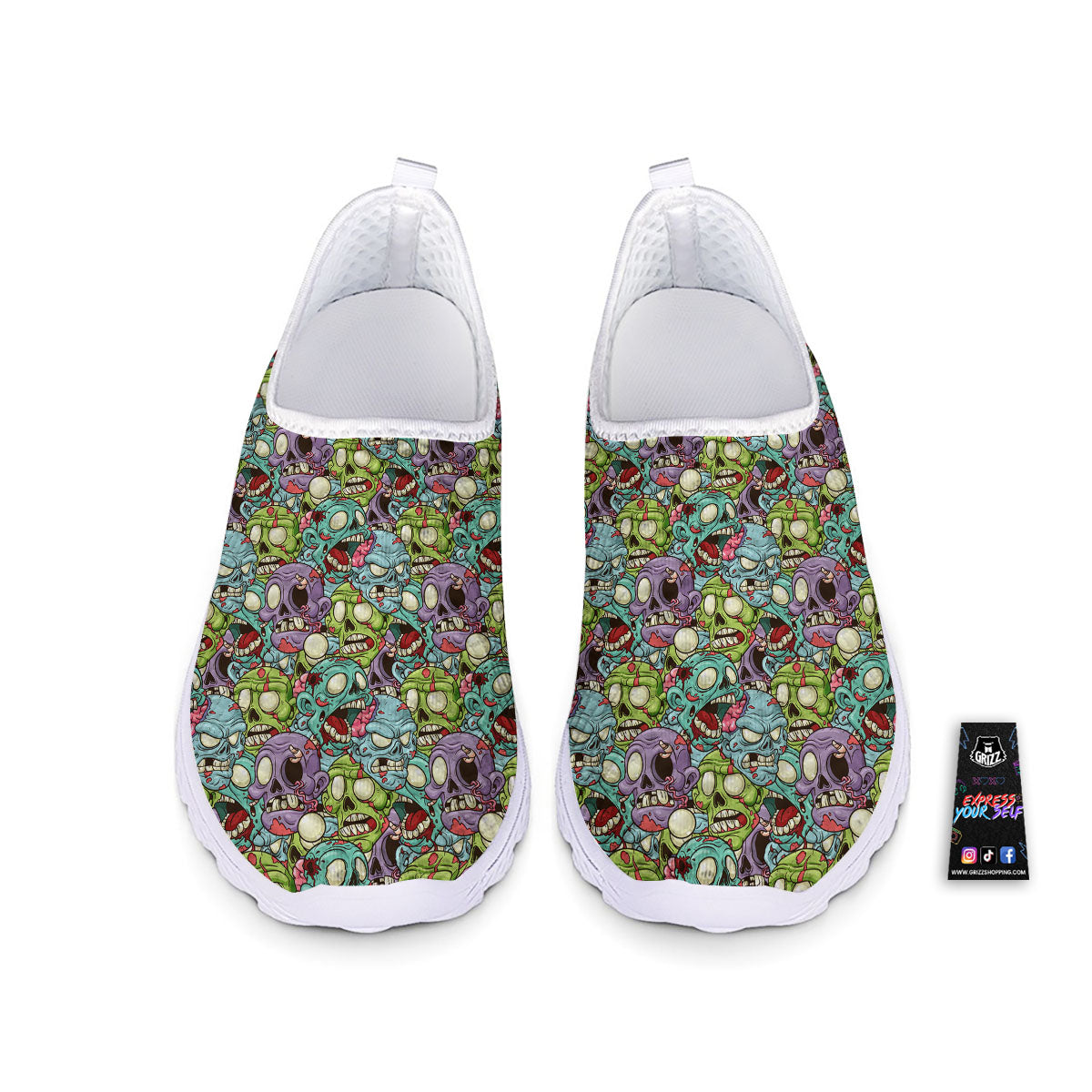 Zombie Bloody Print Pattern Nurse Shoes-grizzshop