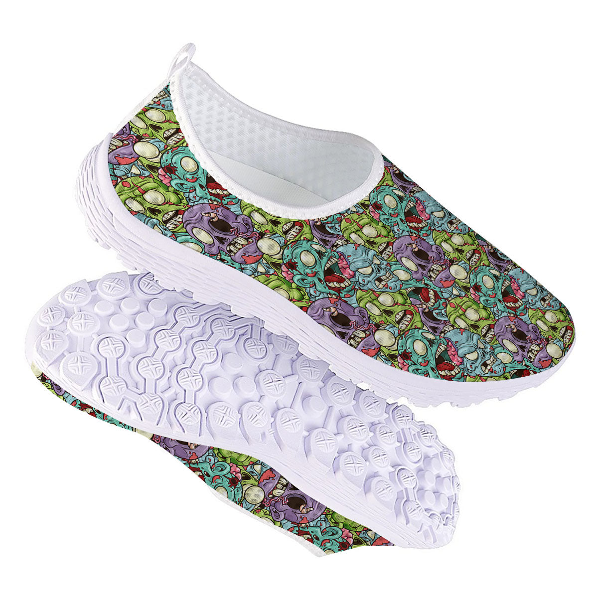 Zombie Bloody Print Pattern Nurse Shoes-grizzshop