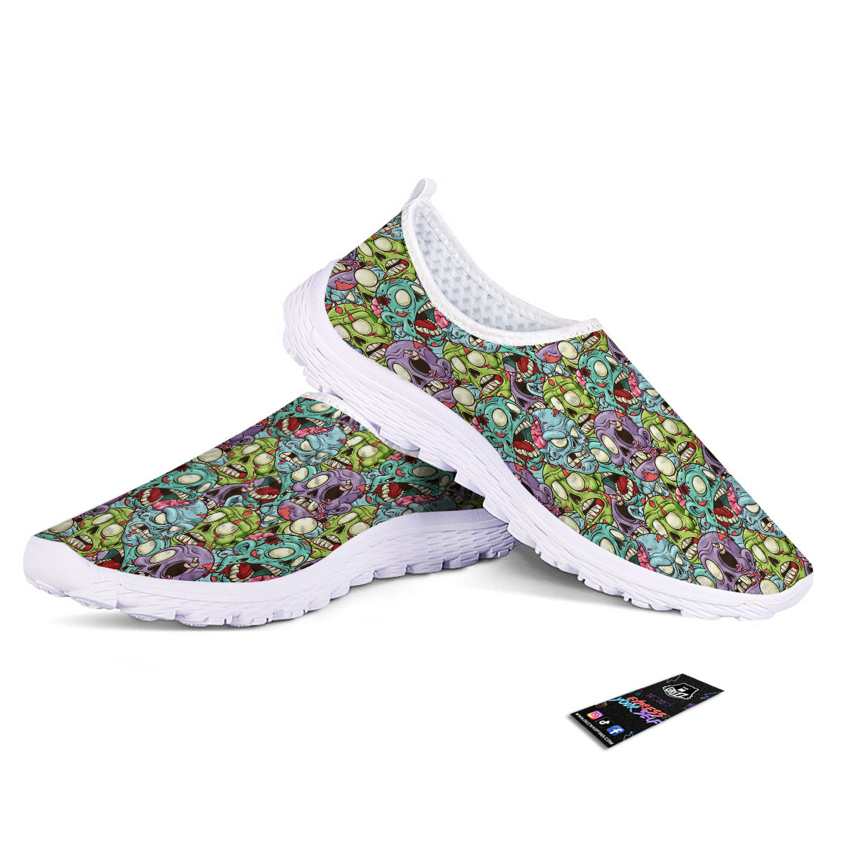 Zombie Bloody Print Pattern Nurse Shoes-grizzshop