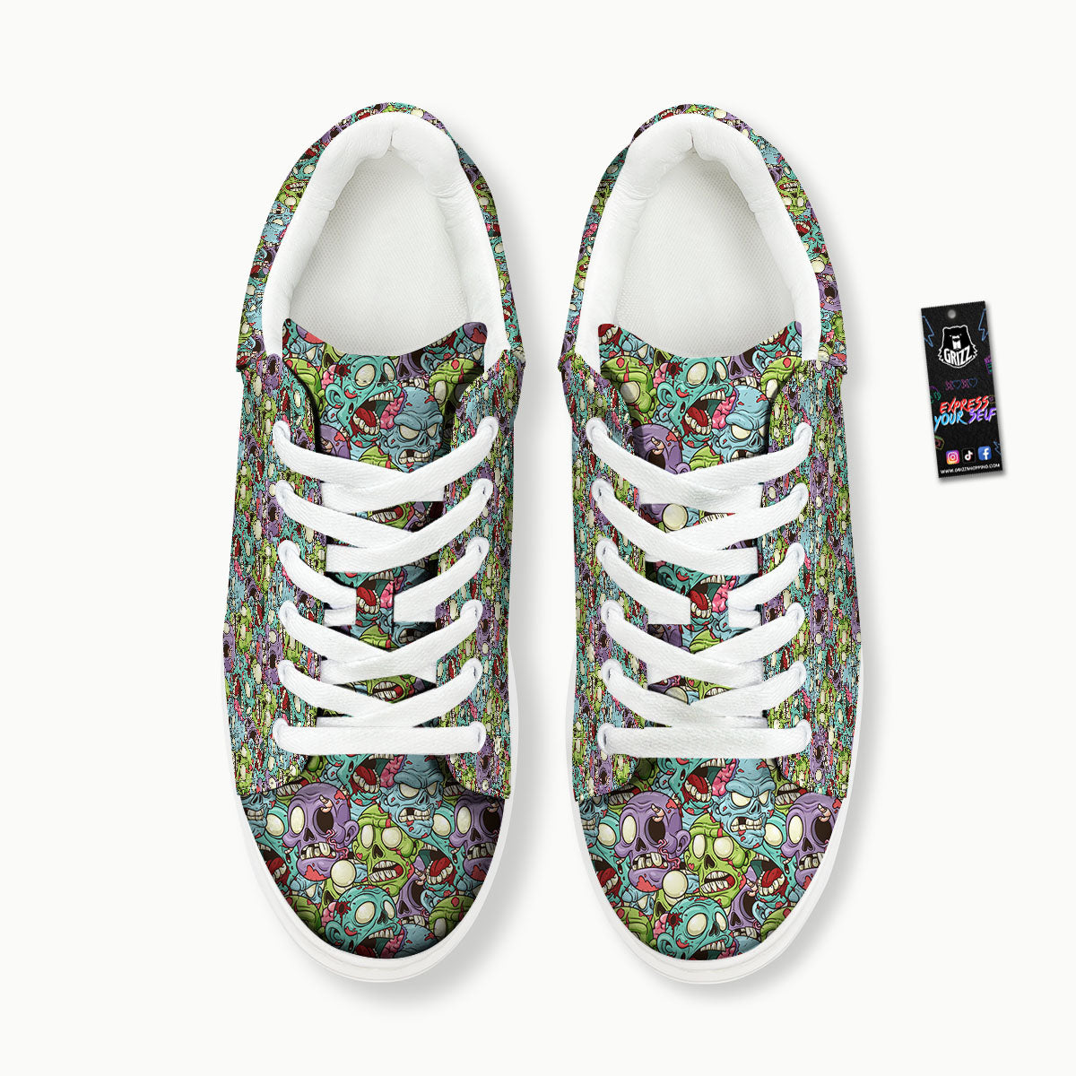 Zombie Bloody Print Pattern Platform Shoes-grizzshop