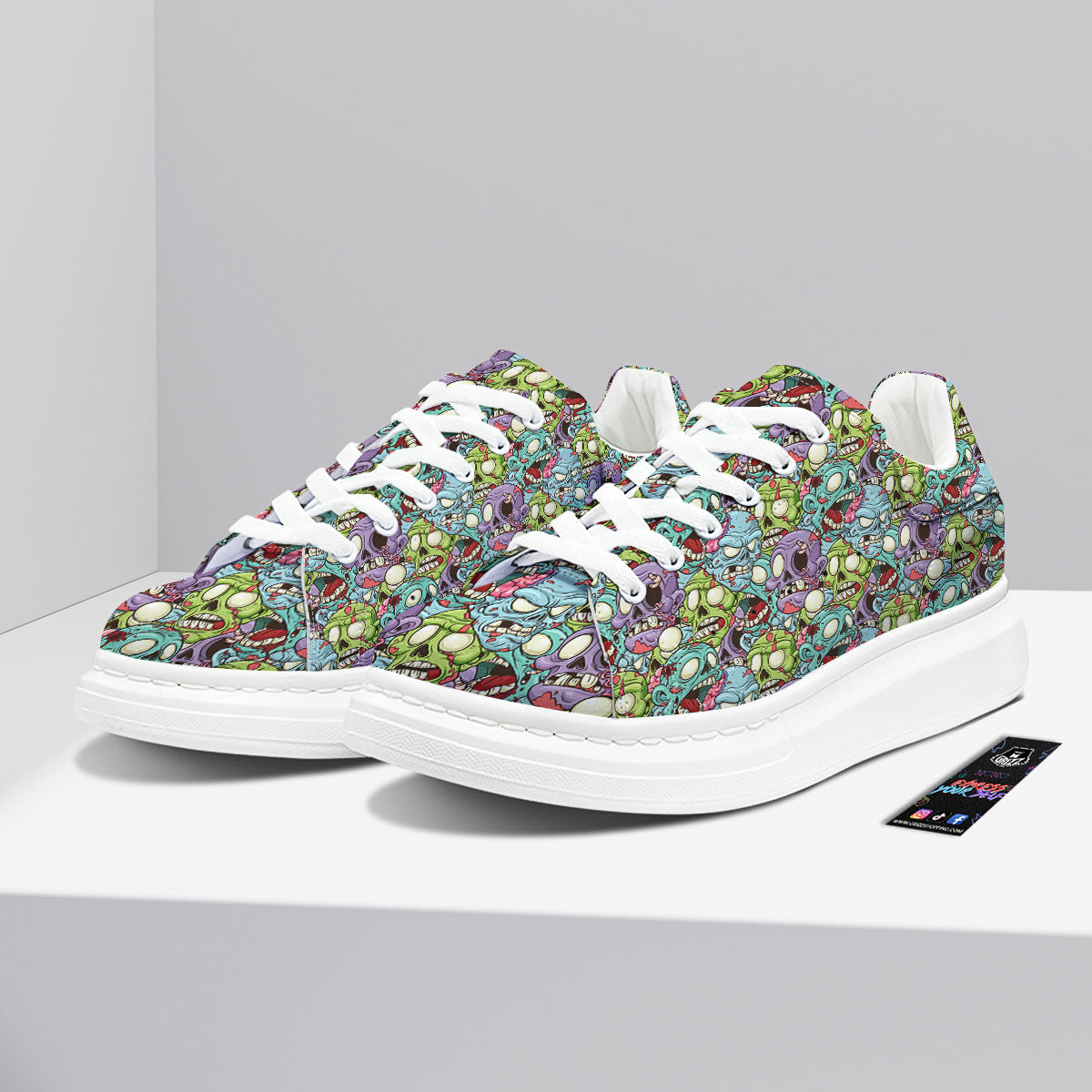 Zombie Bloody Print Pattern Platform Shoes-grizzshop