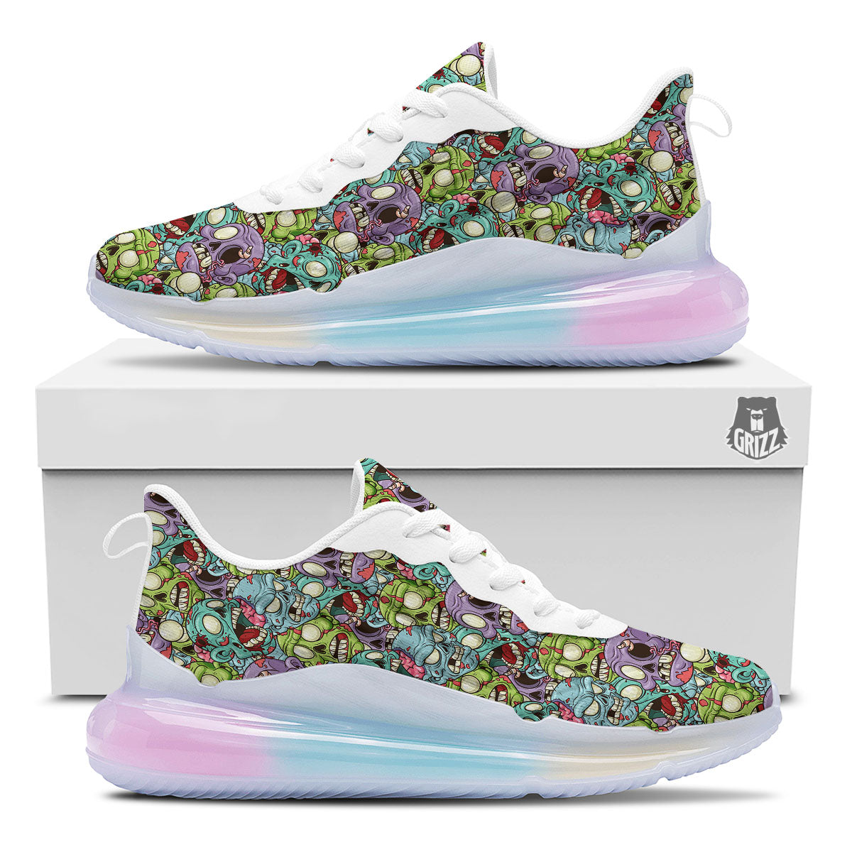 Zombie Bloody Print Pattern Running Sneakers-grizzshop