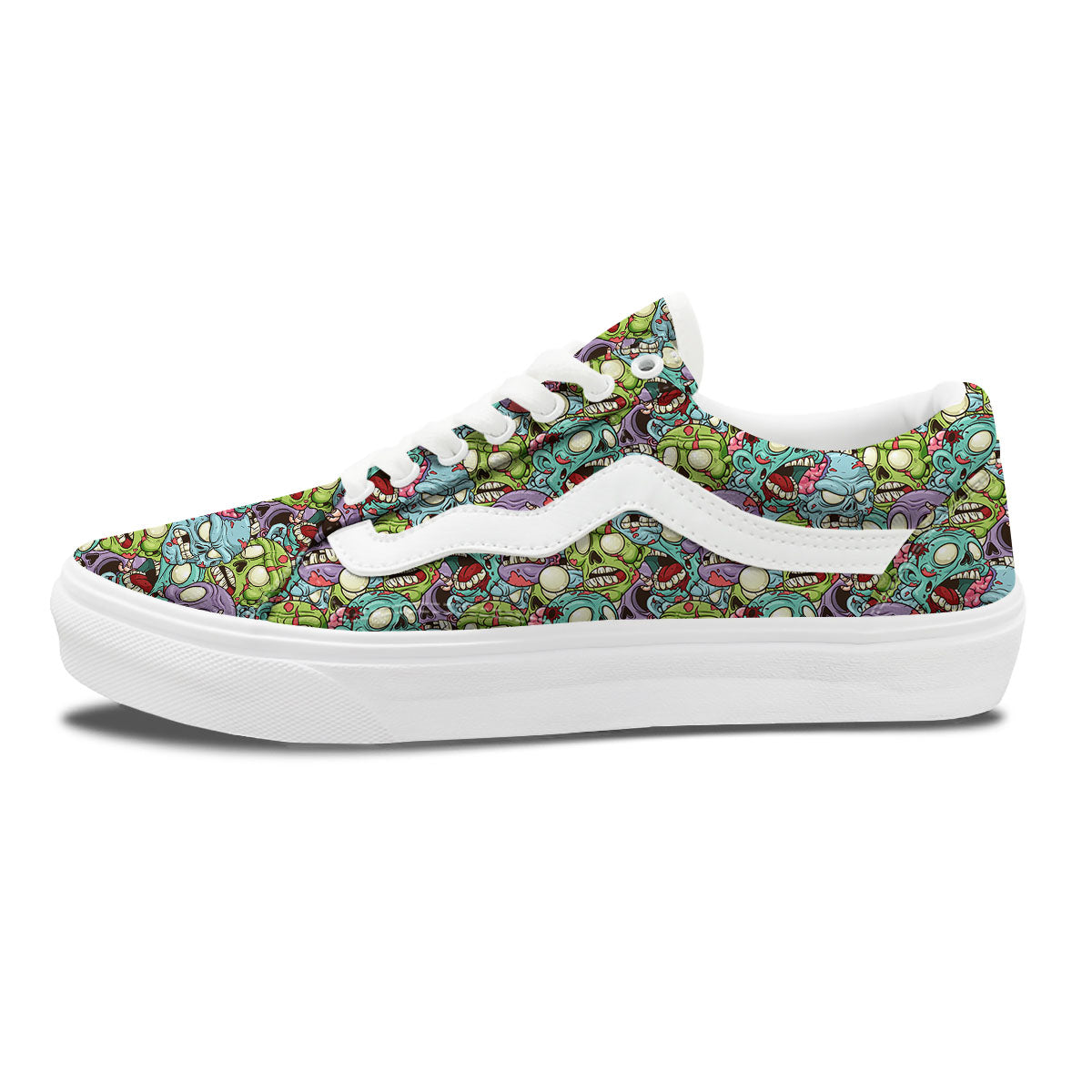 Zombie Bloody Print Pattern Skate Shoes-grizzshop