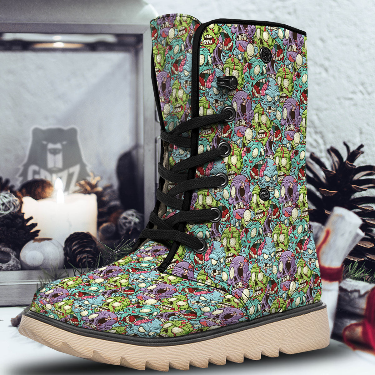 Zombie Bloody Print Pattern Snow Boots-grizzshop