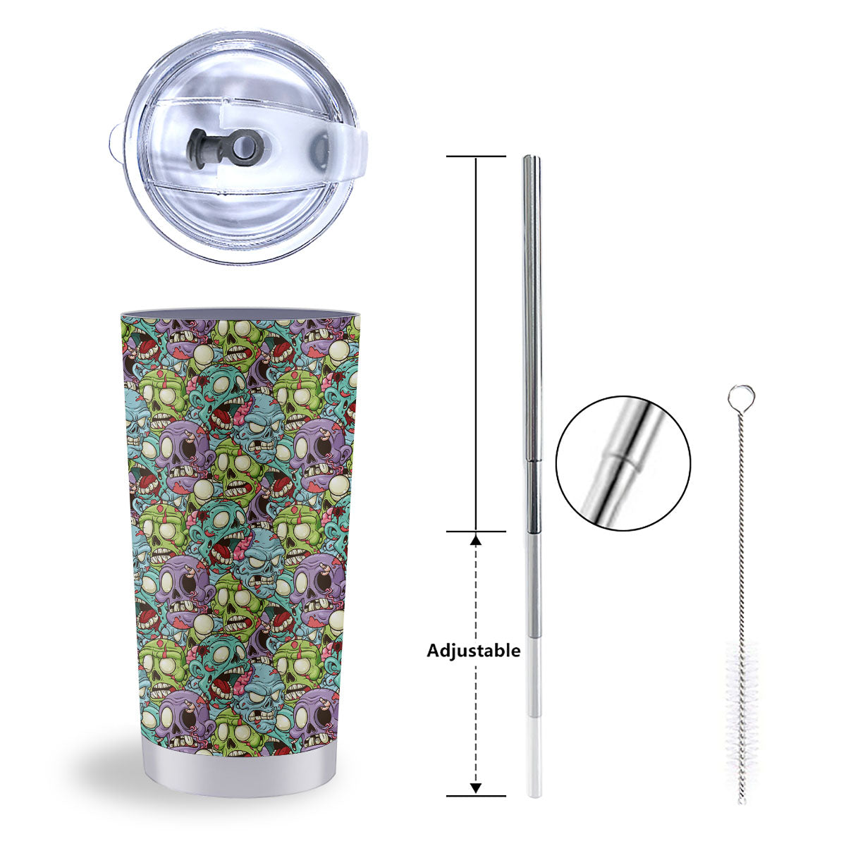 Zombie Bloody Print Pattern Tumbler-grizzshop