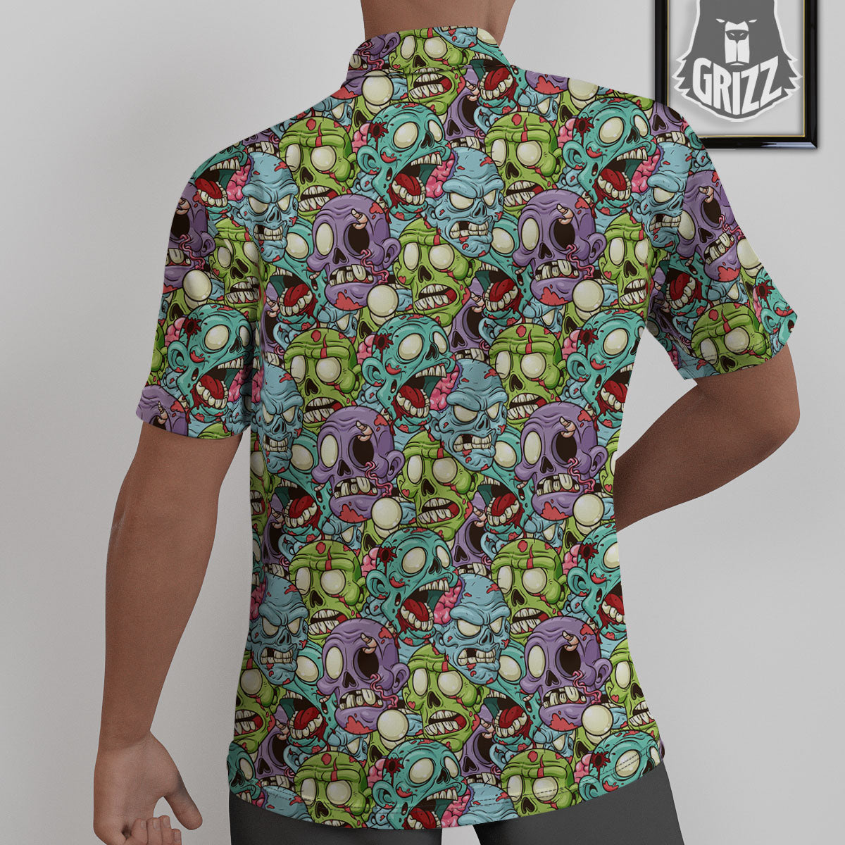 Zombie Bloody Print Pattern Untucked Shirts-grizzshop