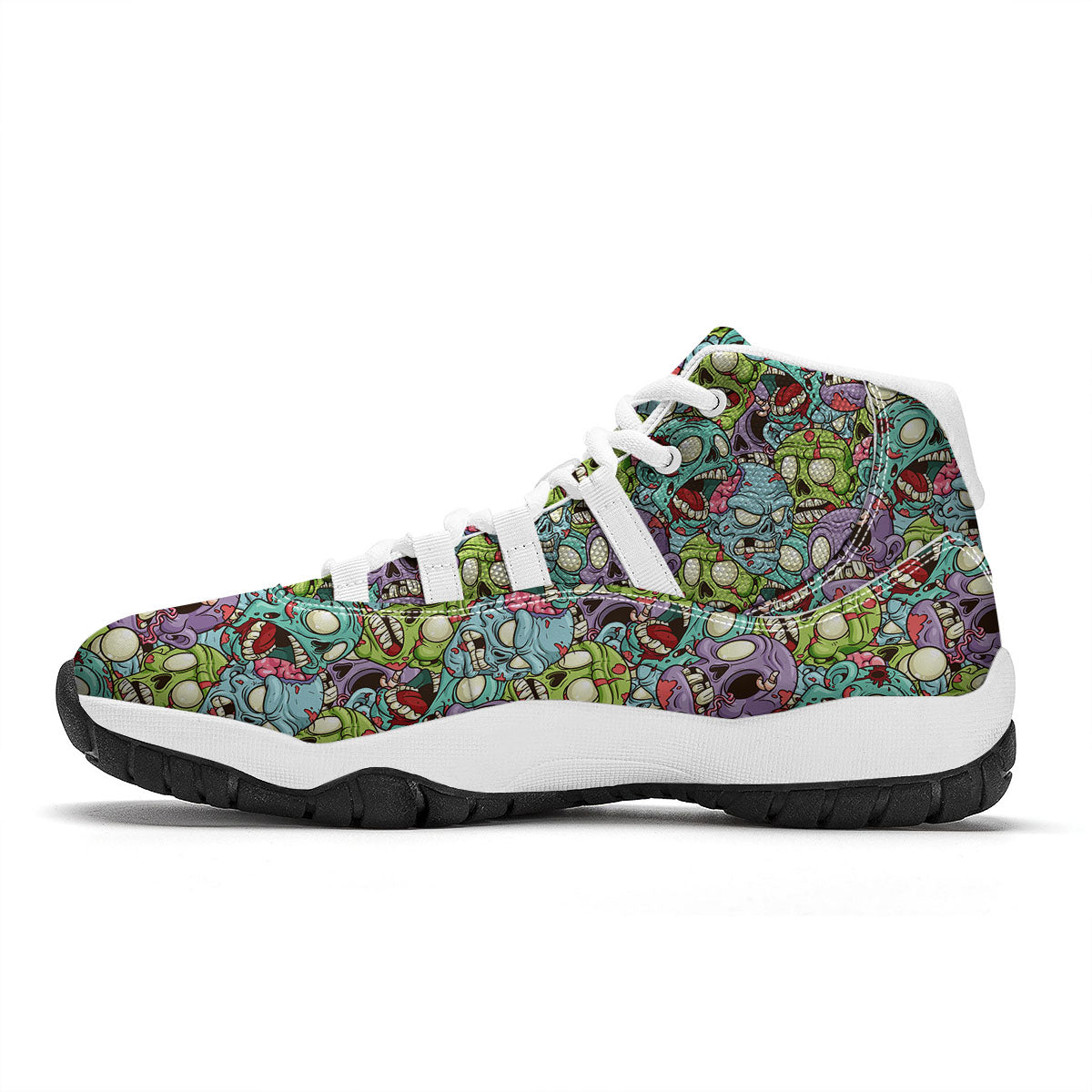 Zombie Bloody Print Pattern White Bball Shoes-grizzshop