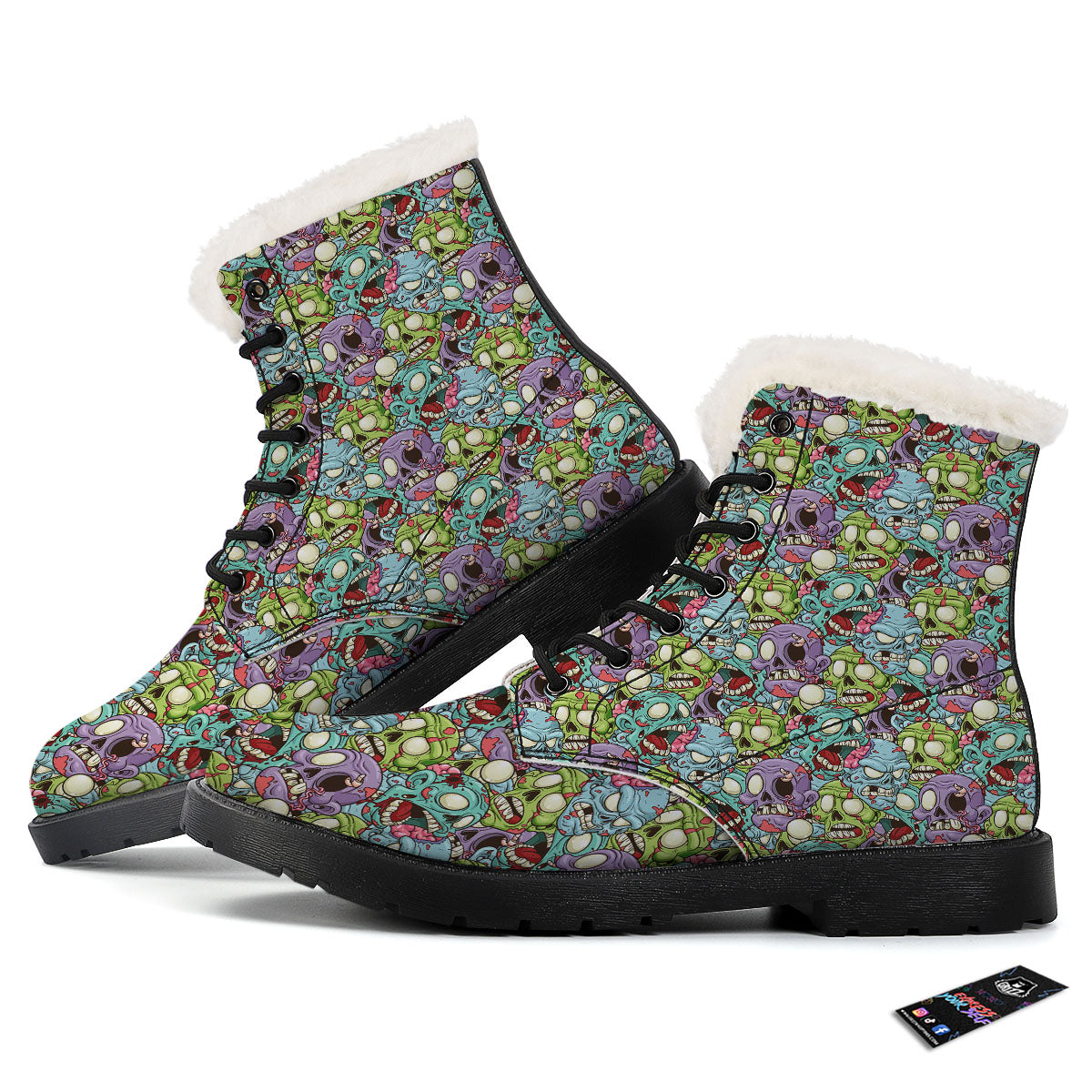 Zombie Bloody Print Pattern Winter Boots-grizzshop