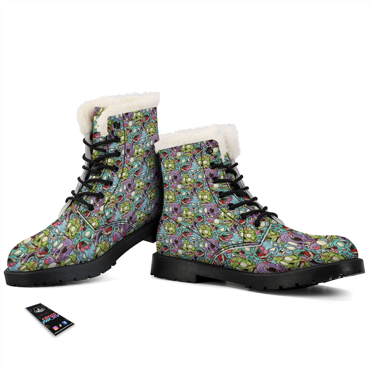 Zombie Bloody Print Pattern Winter Boots-grizzshop