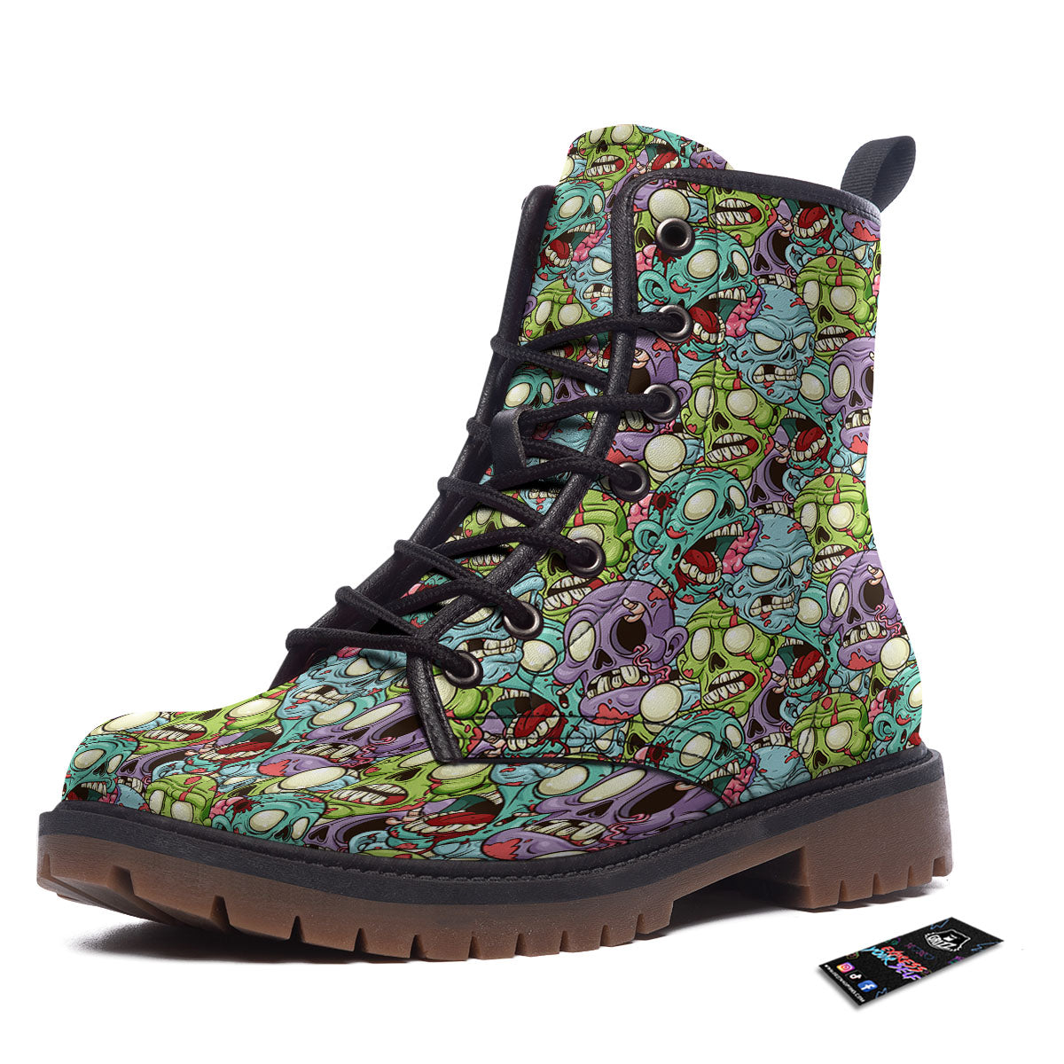 Zombie Bloody Print Pattern Work Boots-grizzshop