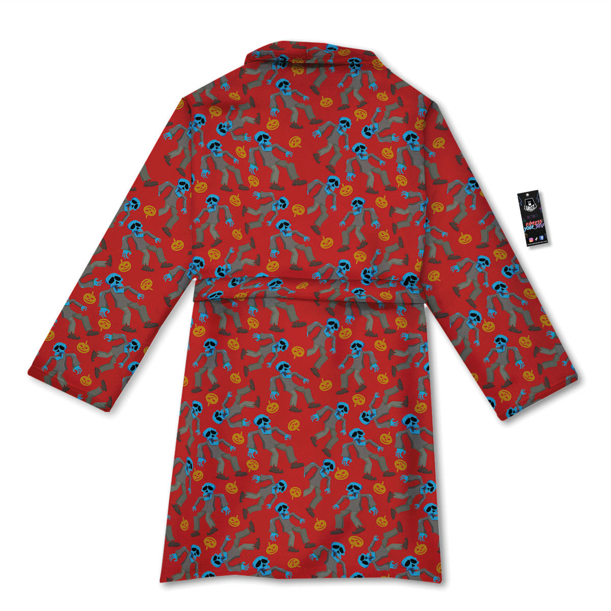 Zombie Blue Print Pattern Bathrobe-grizzshop