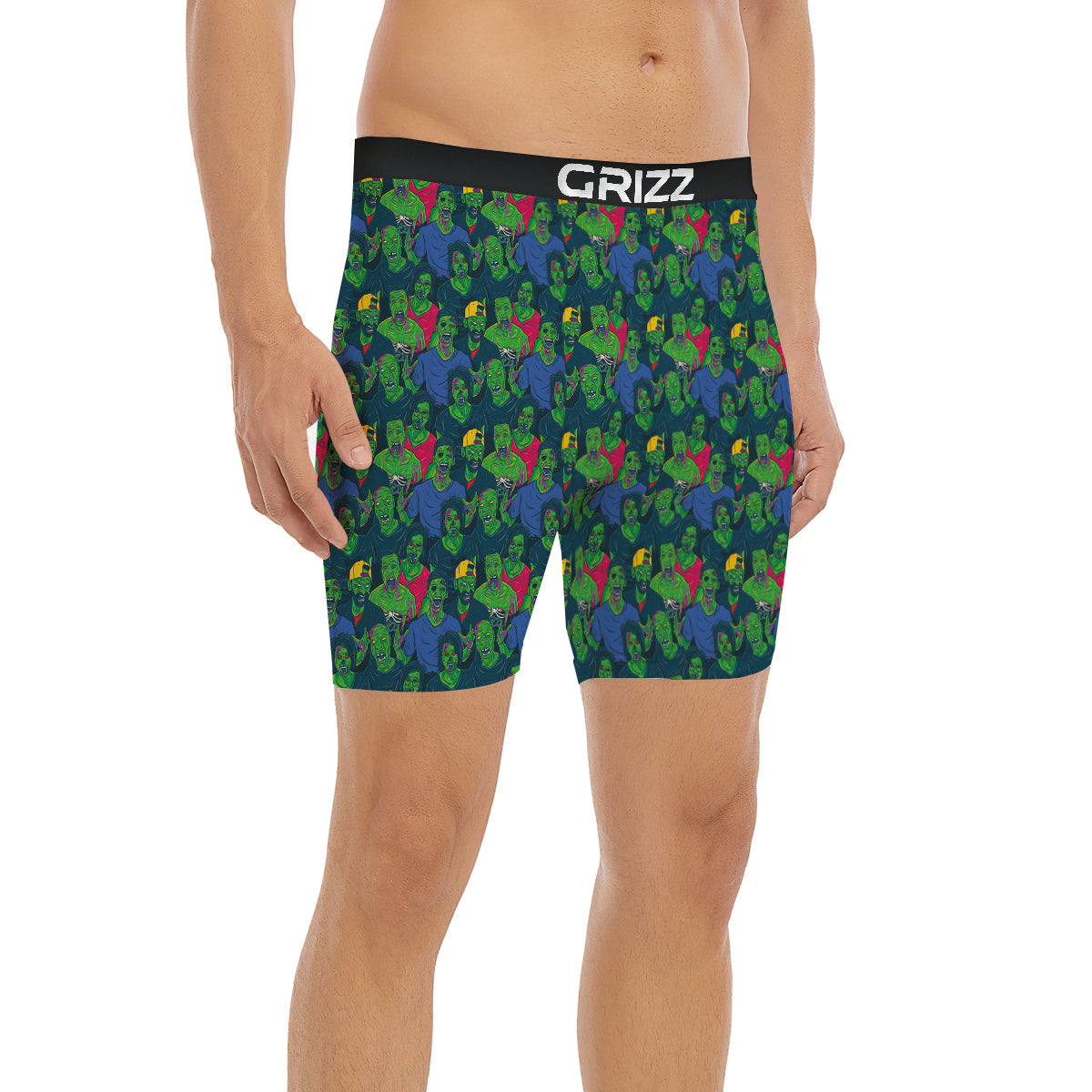Zombie Blue Print Pattern Boxer Briefs-grizzshop