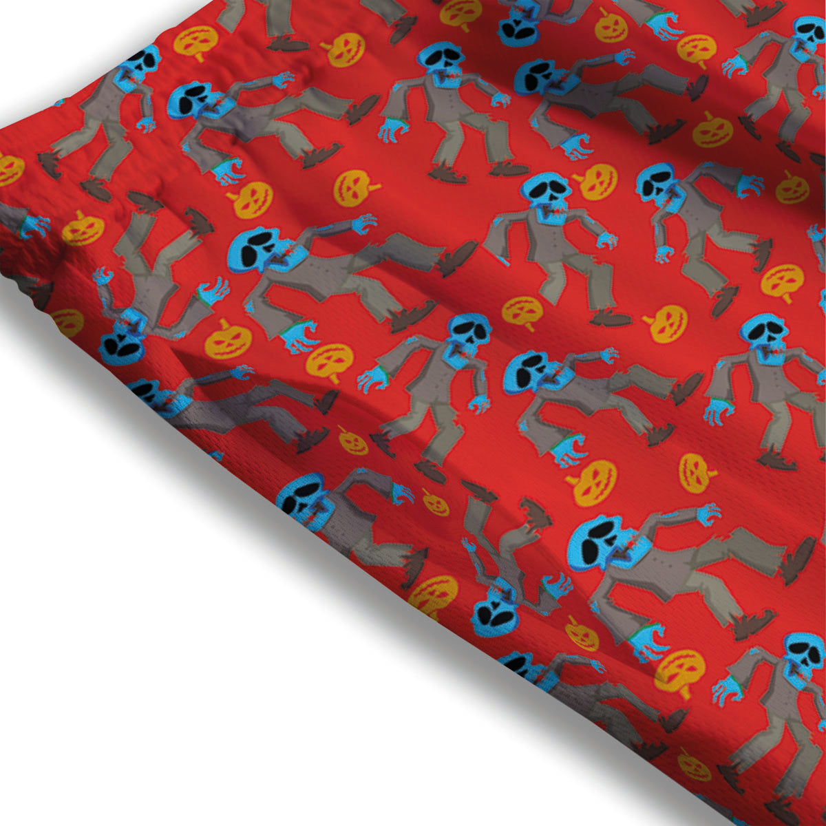 Zombie Blue Print Pattern Mesh Shorts-grizzshop