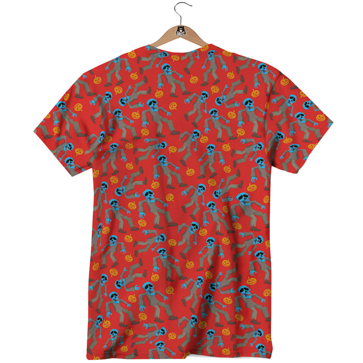 Zombie Blue Print Pattern T-Shirt-grizzshop