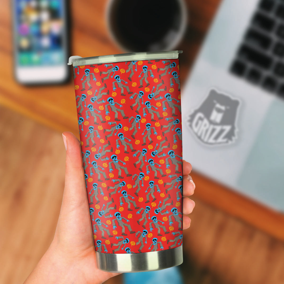 Zombie Blue Print Pattern Tumbler-grizzshop