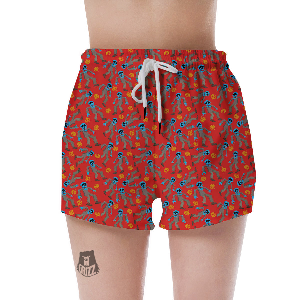 Zombie Blue Print Pattern Women's Shorts-grizzshop