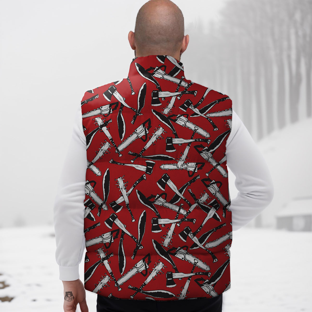 Zombie Killer Weapon Print Pattern Down Vest