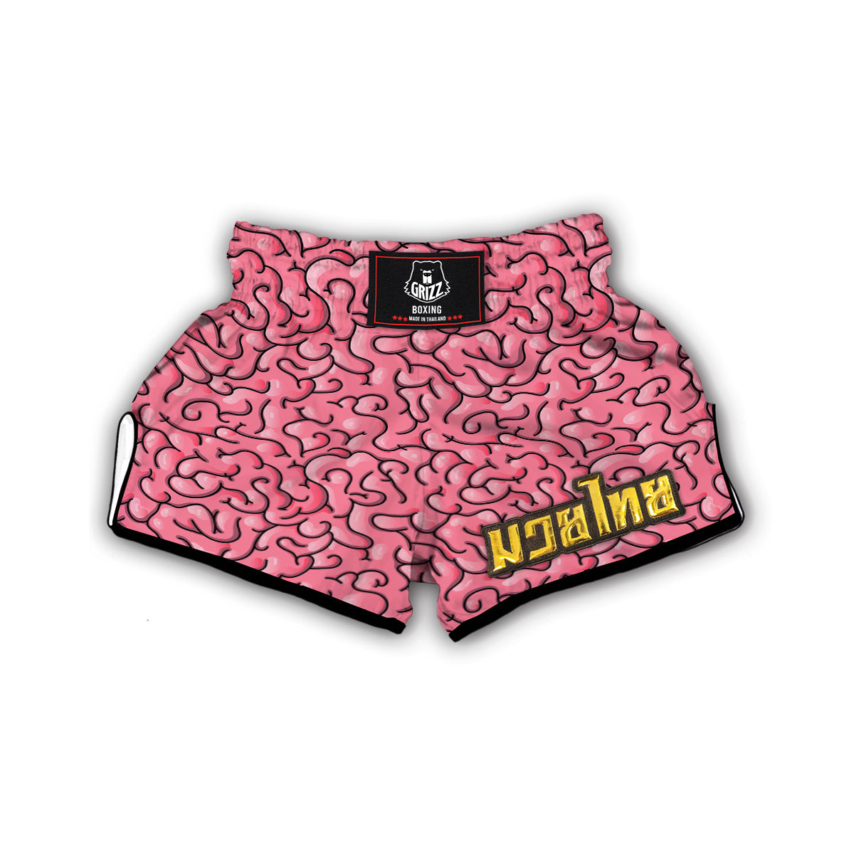 Zombie Brain Halloween Pattern Print Muay Thai Boxing Shorts-grizzshop