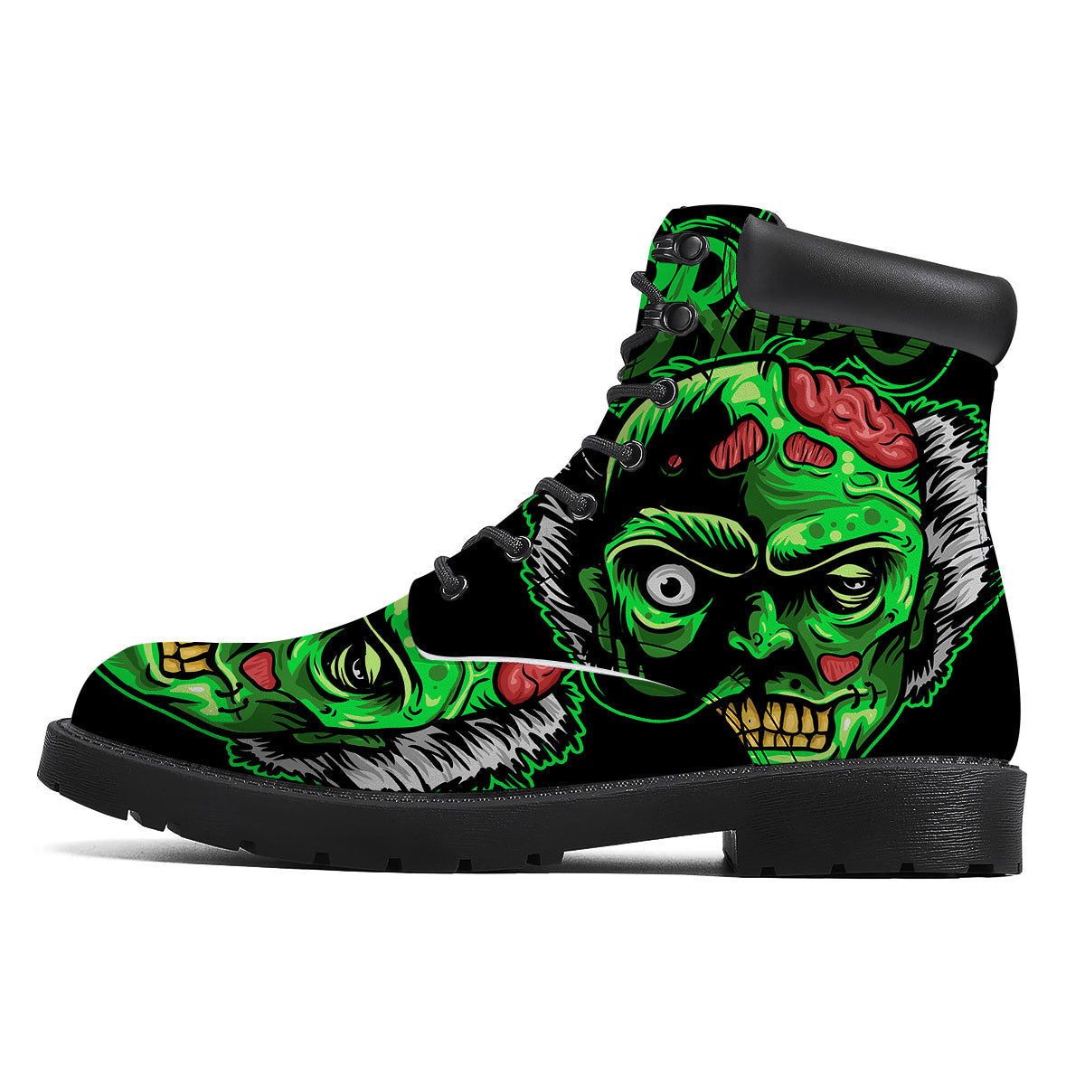 Zombie Brain Halloween Print Boots-grizzshop