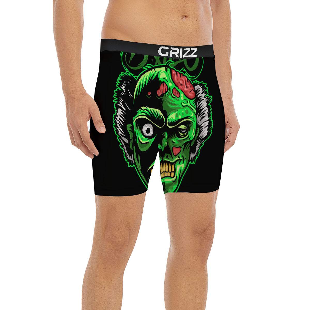 Zombie Brain Halloween Print Boxer Briefs-grizzshop