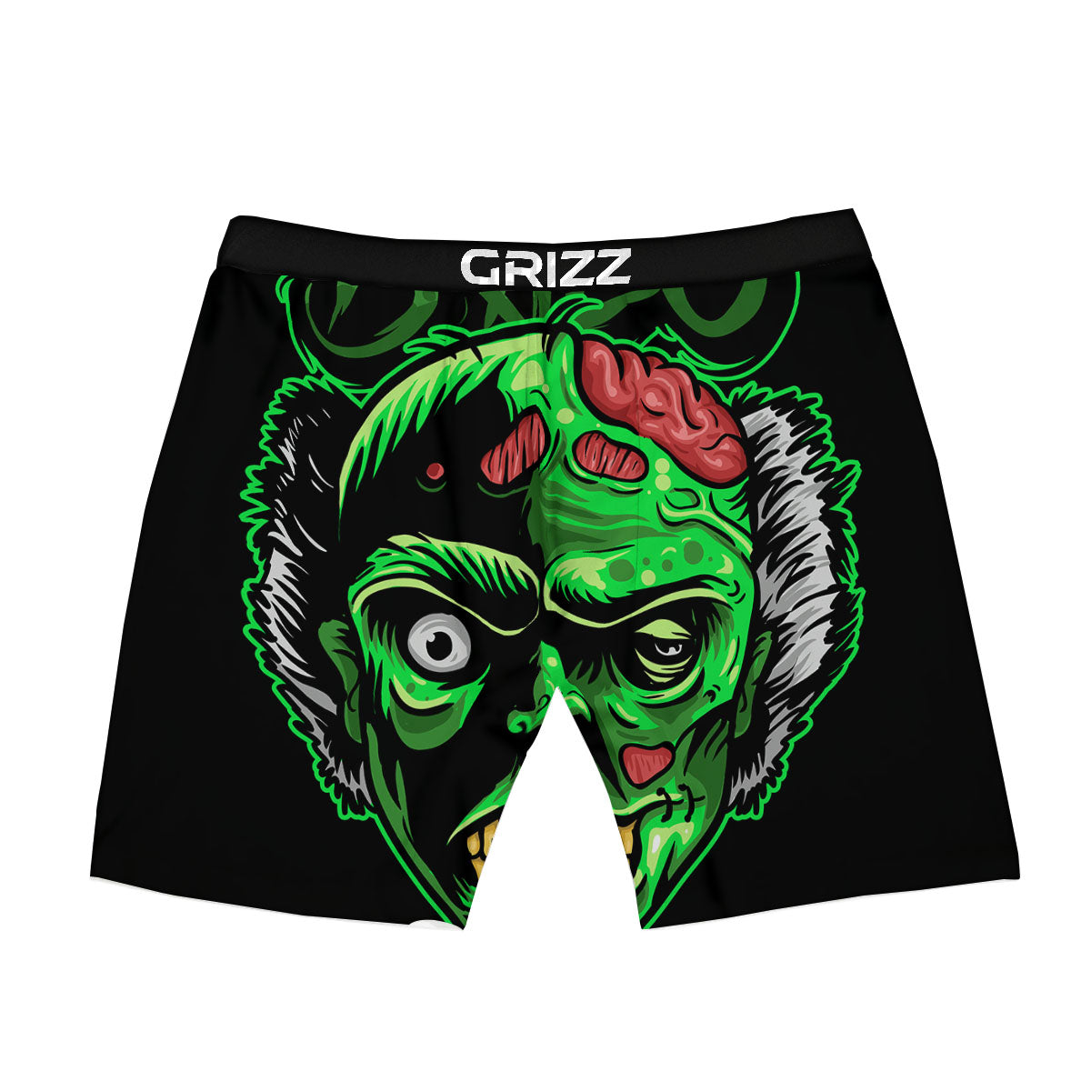 Zombie Brain Halloween Print Boxer Briefs-grizzshop