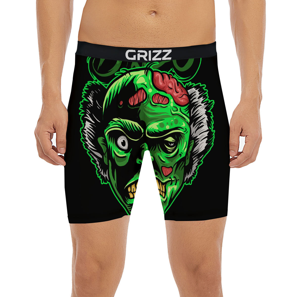 Zombie Brain Halloween Print Boxer Briefs-grizzshop