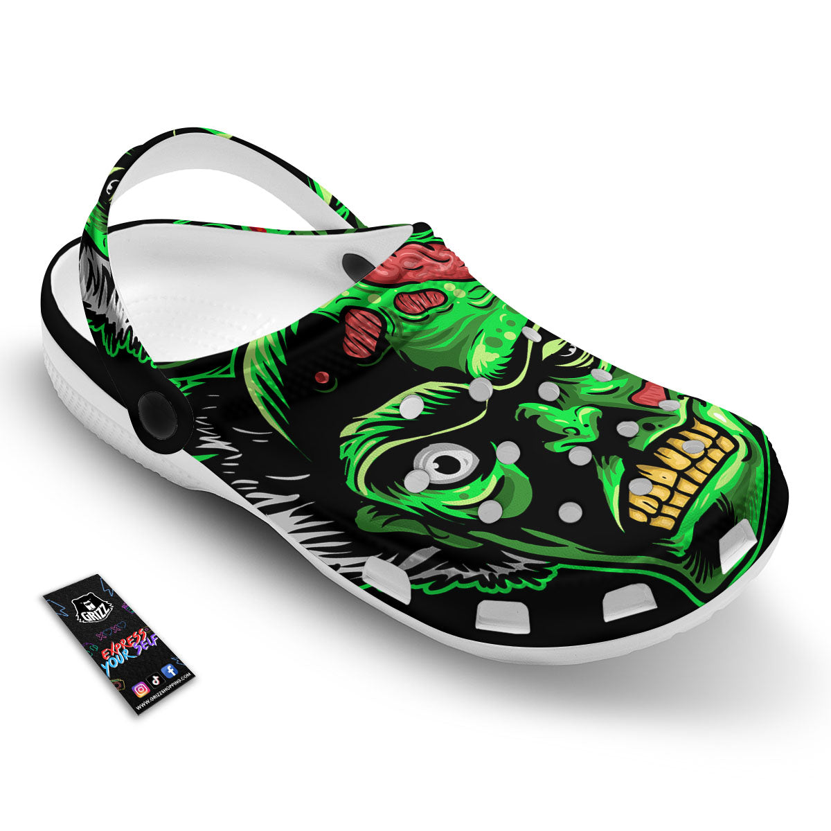 Zombie Brain Halloween Print Clog-grizzshop