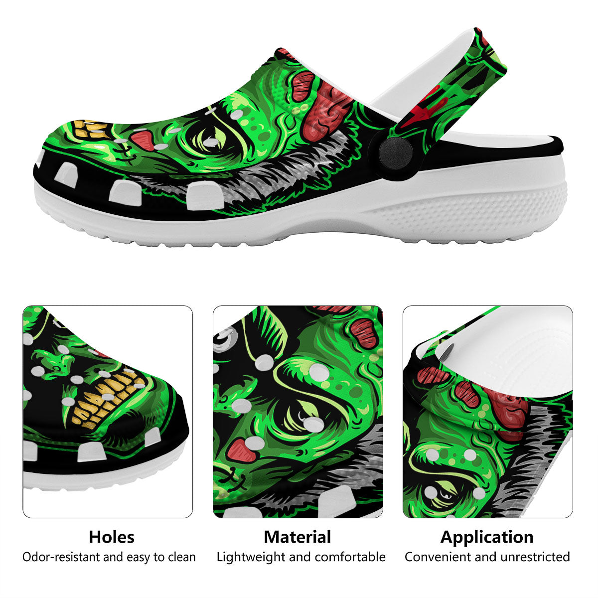 Zombie Brain Halloween Print Clog-grizzshop