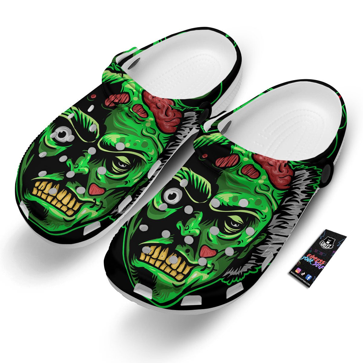 Zombie Brain Halloween Print Clog-grizzshop