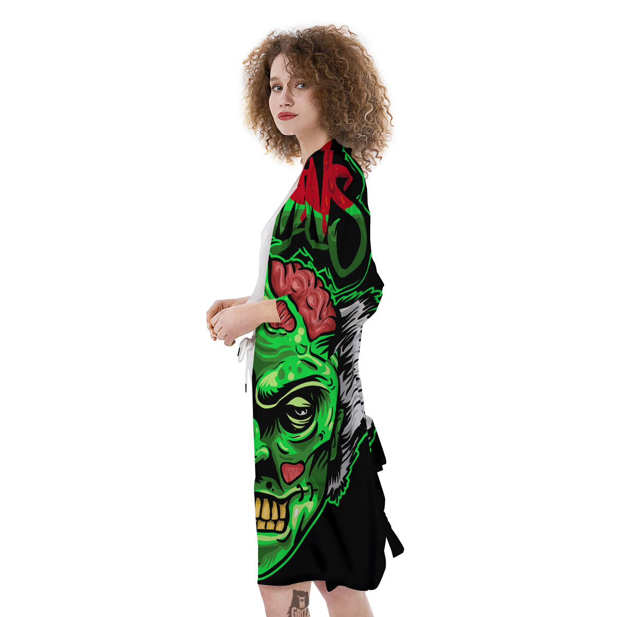 Zombie Brain Halloween Print Kimono-grizzshop