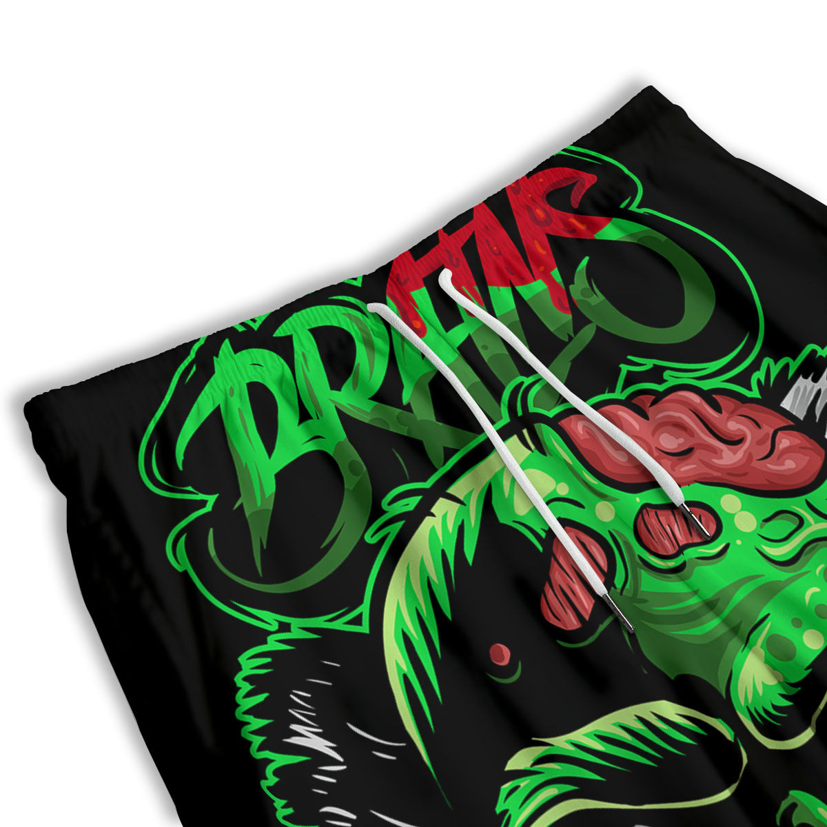 Zombie Brain Halloween Print Men's Athletic Shorts