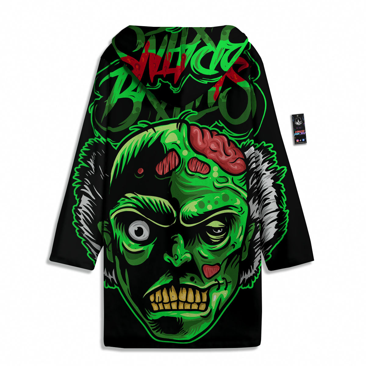 Zombie Brain Halloween Print Men's Windbreaker Jacket-grizzshop