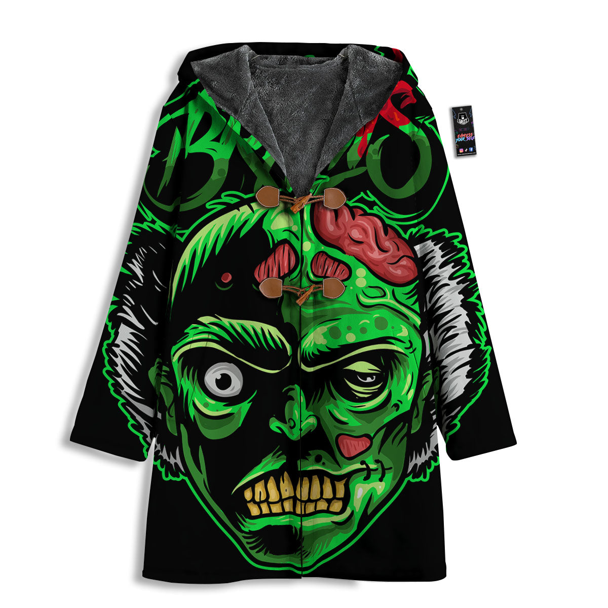 Zombie Brain Halloween Print Men's Windbreaker Jacket-grizzshop