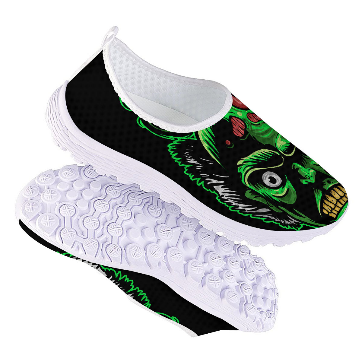Zombie Brain Halloween Print Nurse Shoes-grizzshop
