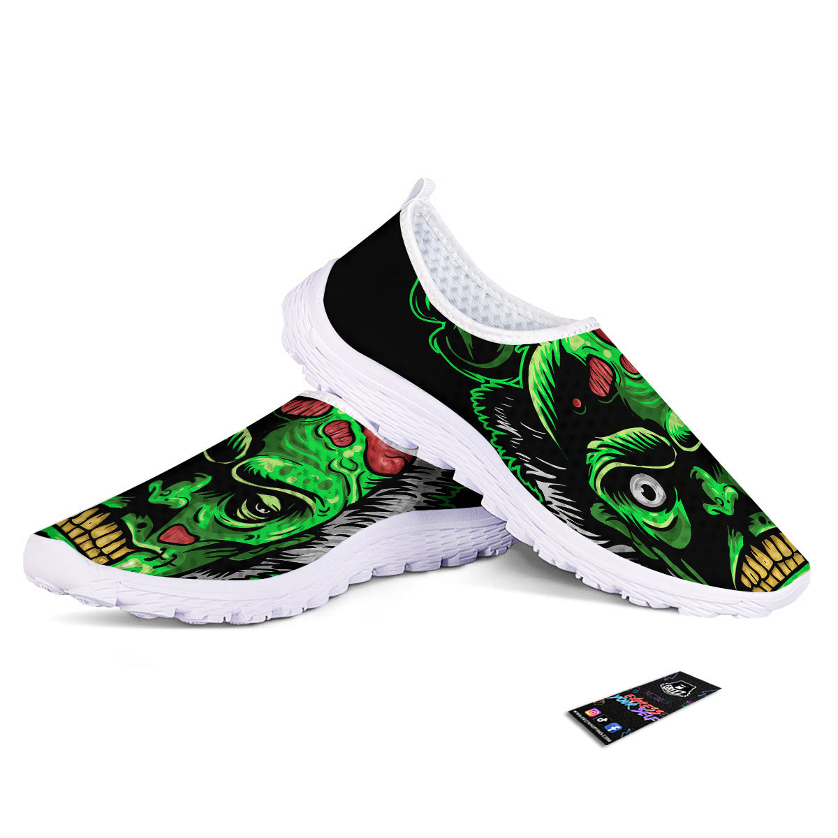 Zombie Brain Halloween Print Nurse Shoes-grizzshop