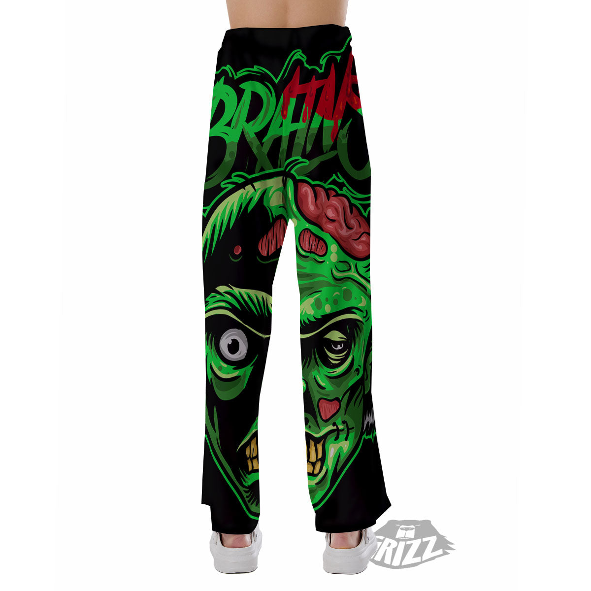 Zombie Brain Halloween Print Pajama Pants-grizzshop