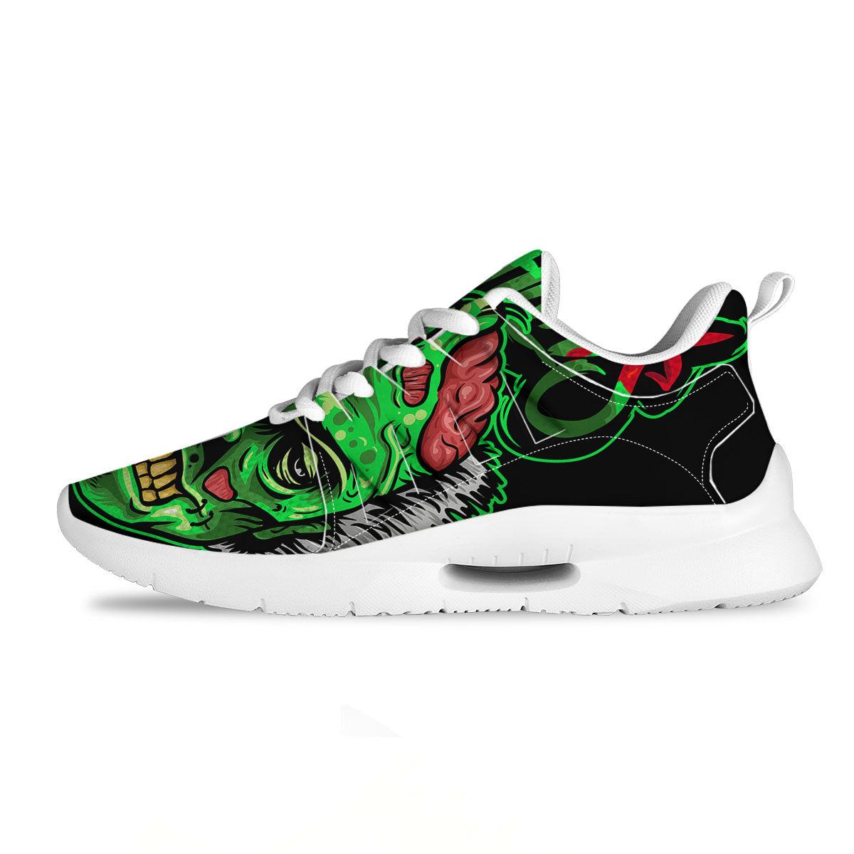 Zombie Brain Halloween Print Tennis Shoes-grizzshop