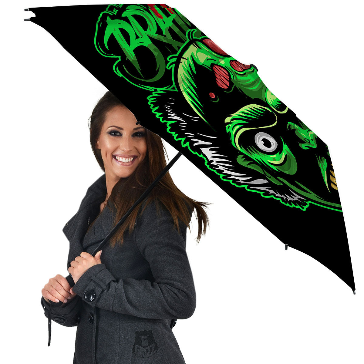 Zombie Brain Halloween Print Umbrella-grizzshop
