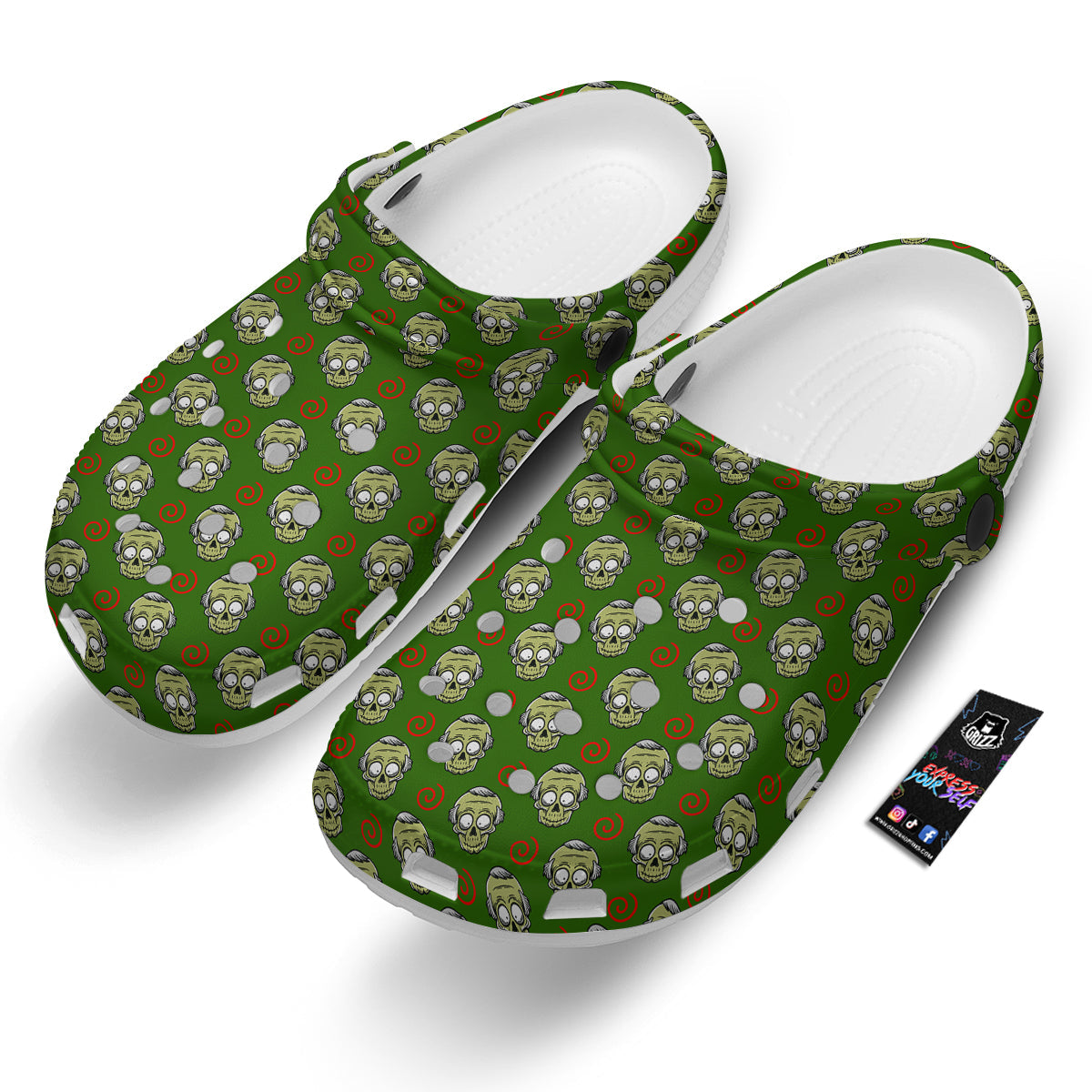 Zombie Cartoon Print Pattern Clog-grizzshop